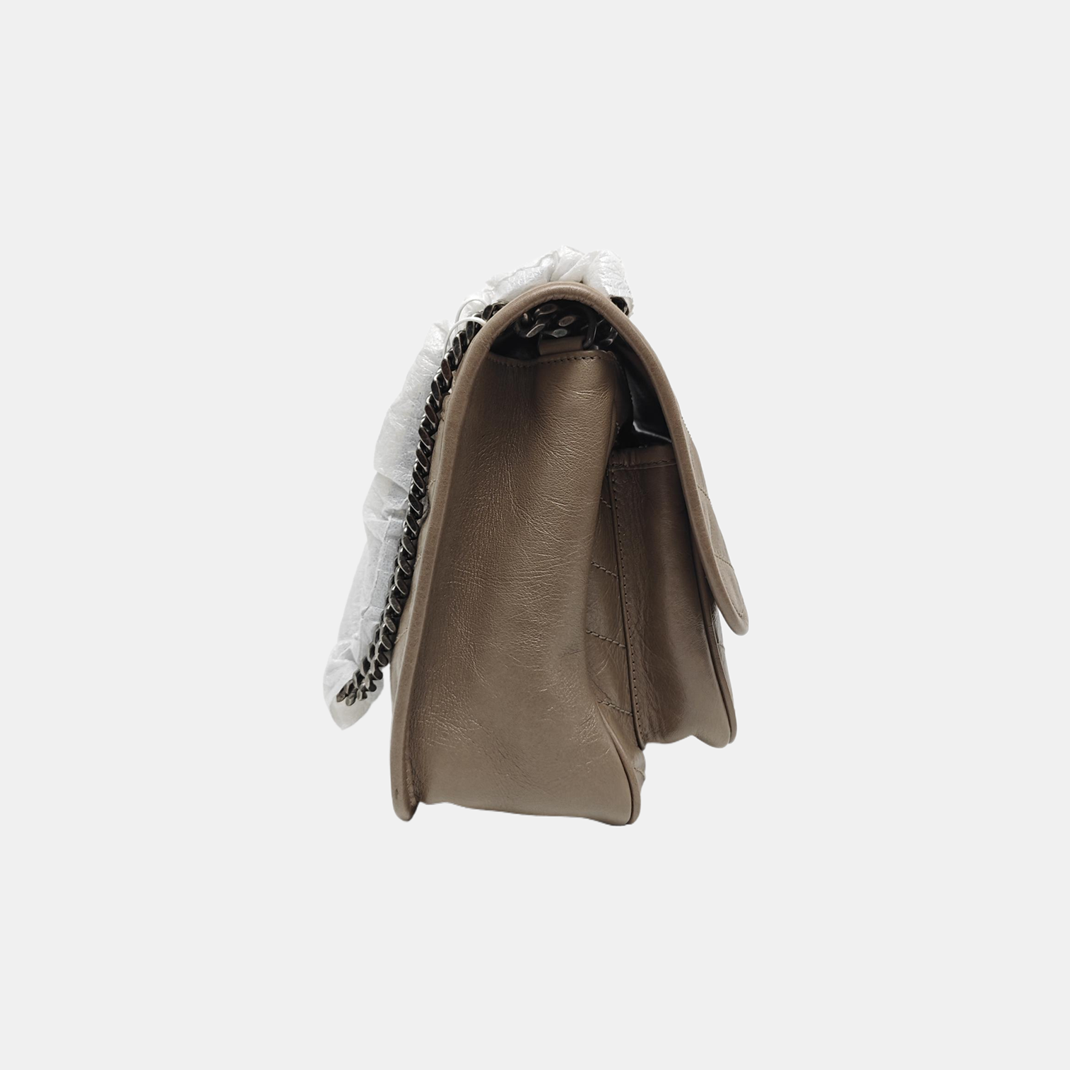 NIKI Medium Chevron Calfskin Beige