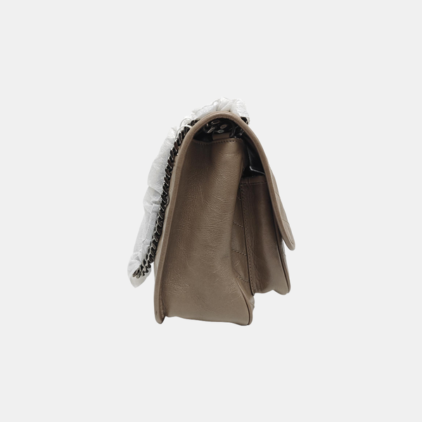 NIKI Medium Chevron Calfskin Beige