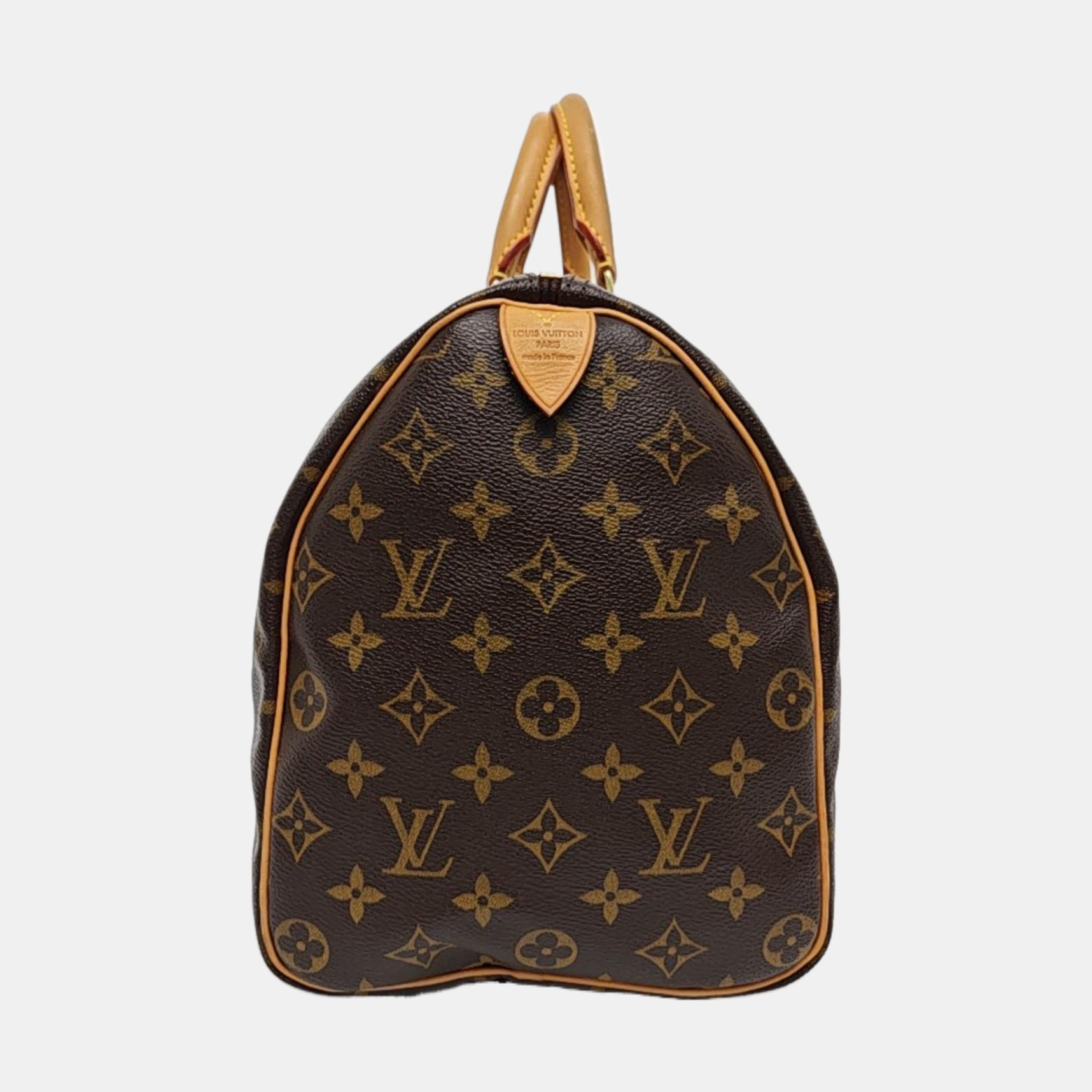 Authenticated pre-owned  SPEEDY 35 Monogram Coated Canvas Brown - Top Handle Bag at Looply