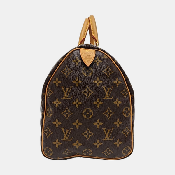 Authenticated pre-owned  SPEEDY 35 Monogram Coated Canvas Brown - Top Handle Bag at Looply