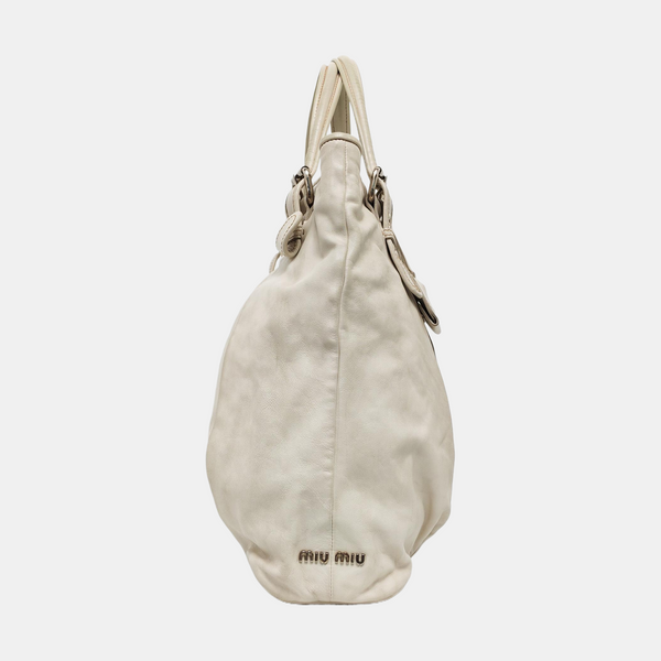 Calfskin Shoulder Bag White
