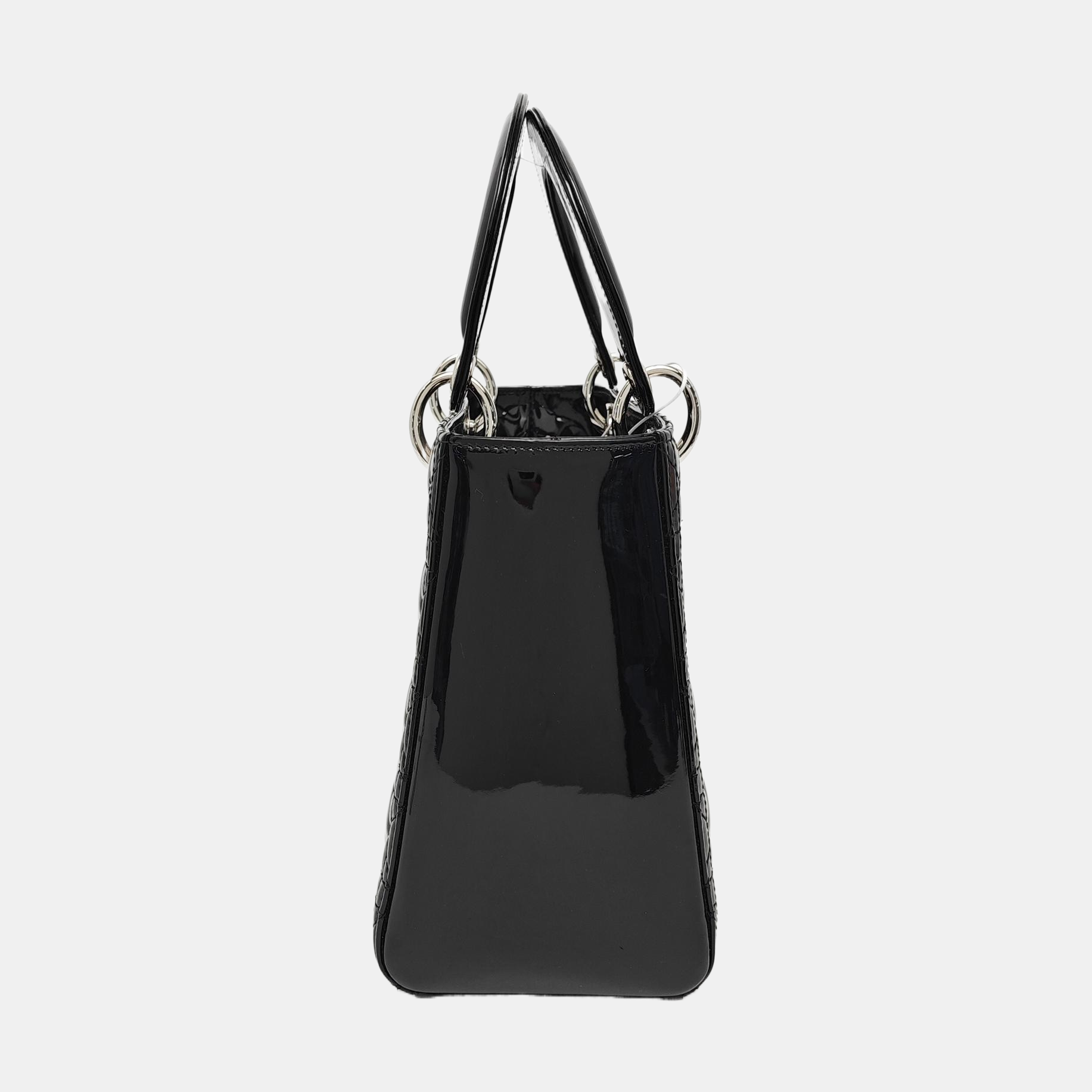 Lady Dior Medium Cannage Patent Leather Black