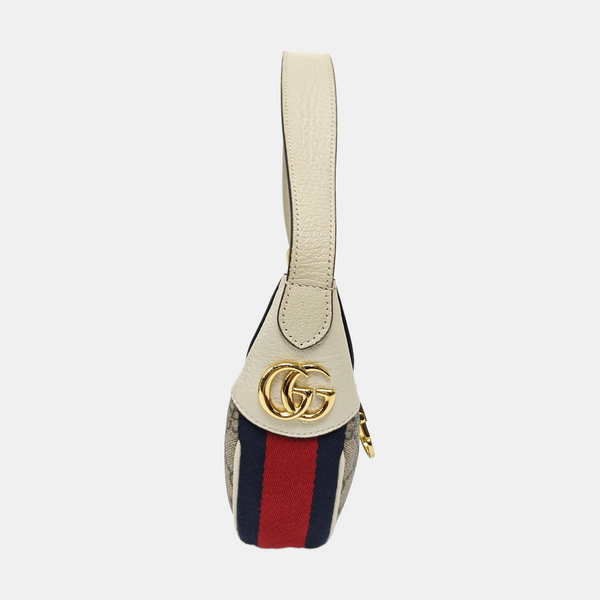 Ophidia Mini Monogram Coated Canvas Beige