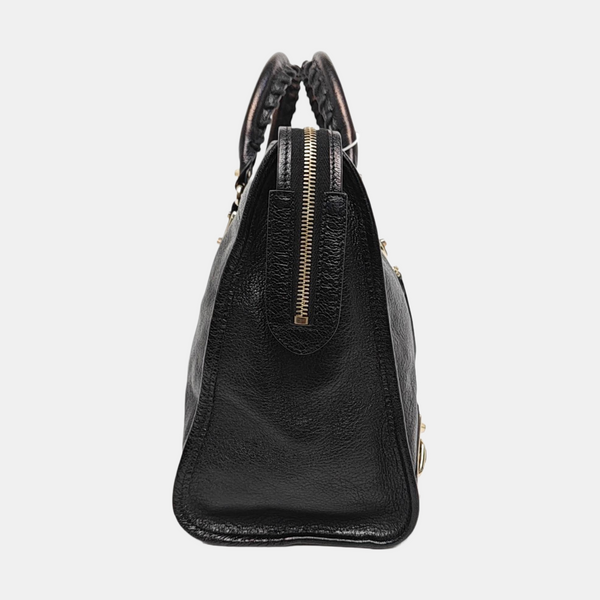 Classic Metallic Edge City Medium Lambskin Black