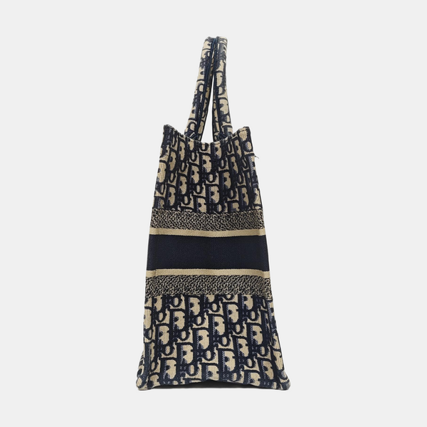 Book Tote Medium Oblique Canvas Blue