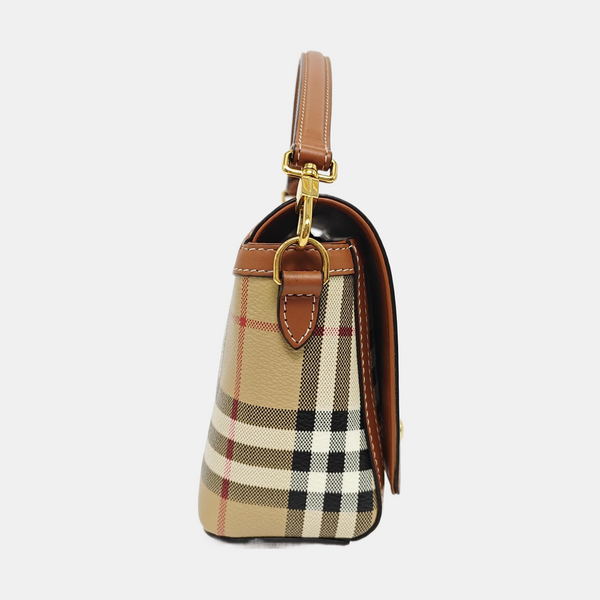 Coated Canvas Shoulder Bag Beige