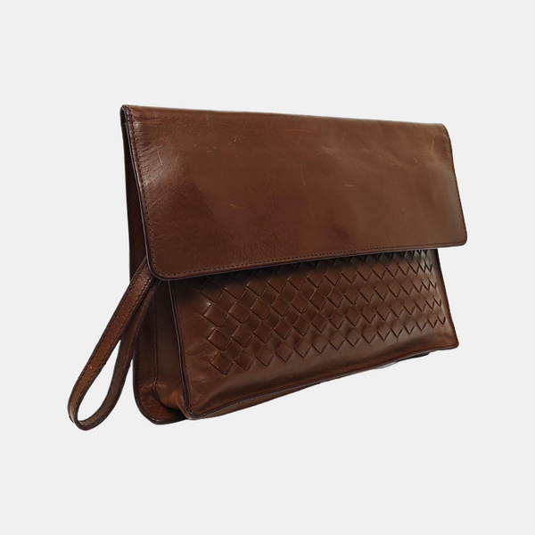 Calfskin Clutch Brown