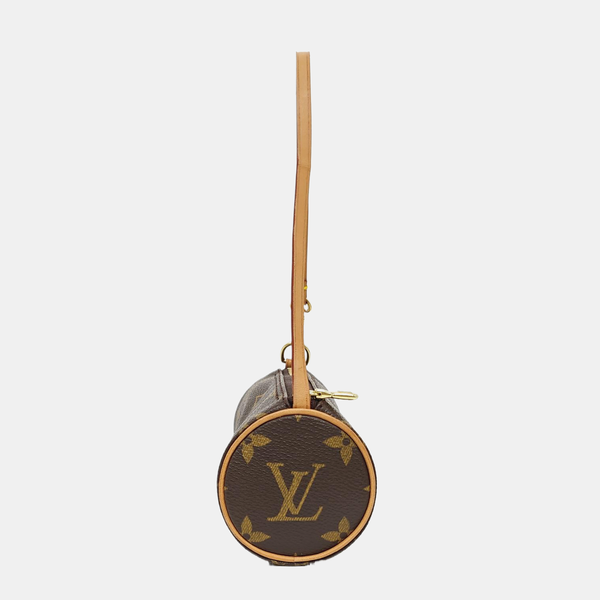 PAPILLON Mini Monogram Coated Canvas Brown