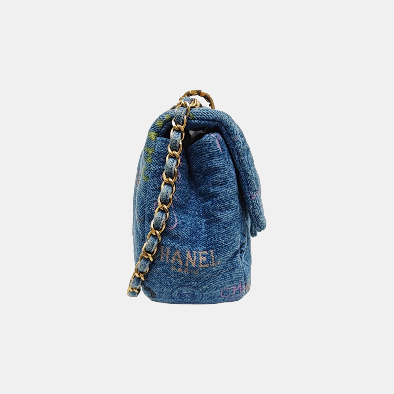 CLASSIC FLAP Mini Quilted Denim Blue