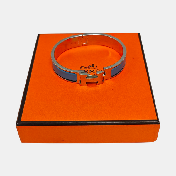 Clic H Metal Silver Bangle