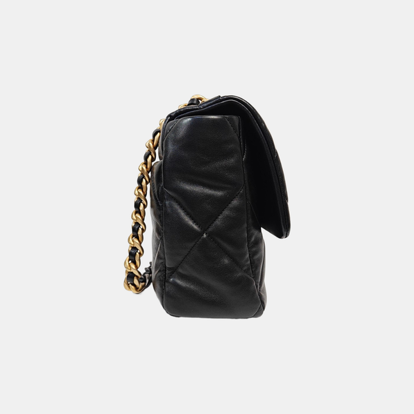 CHANEL 19 Large Quilted Lambskin Black