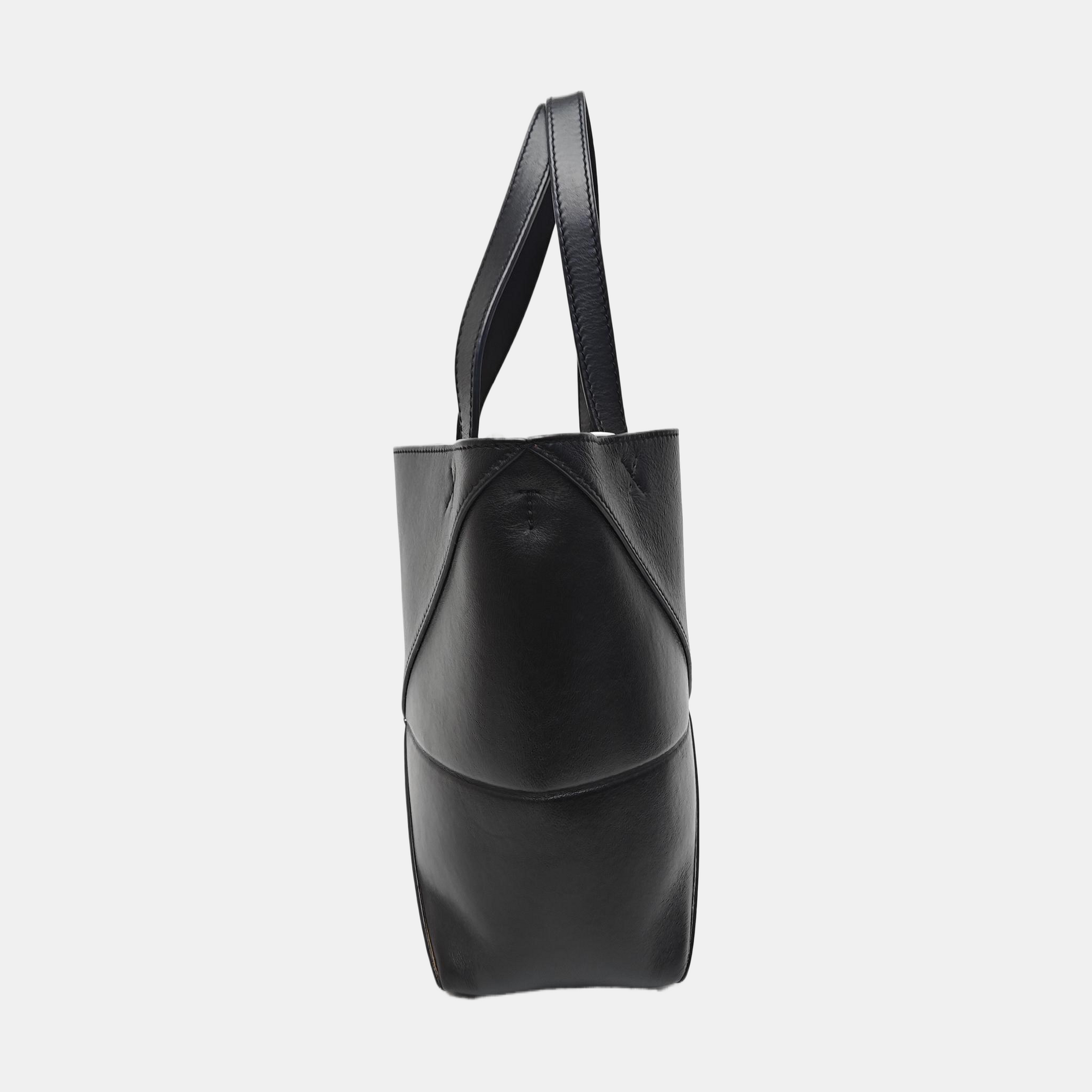 Puzzle Fold Mini Calfskin Black