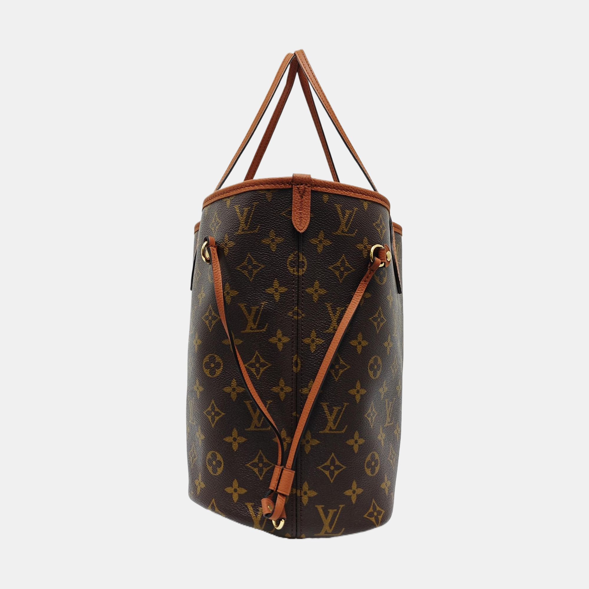 NEVERFULL INSIDE OUT MM Monogram Calfskin Brown