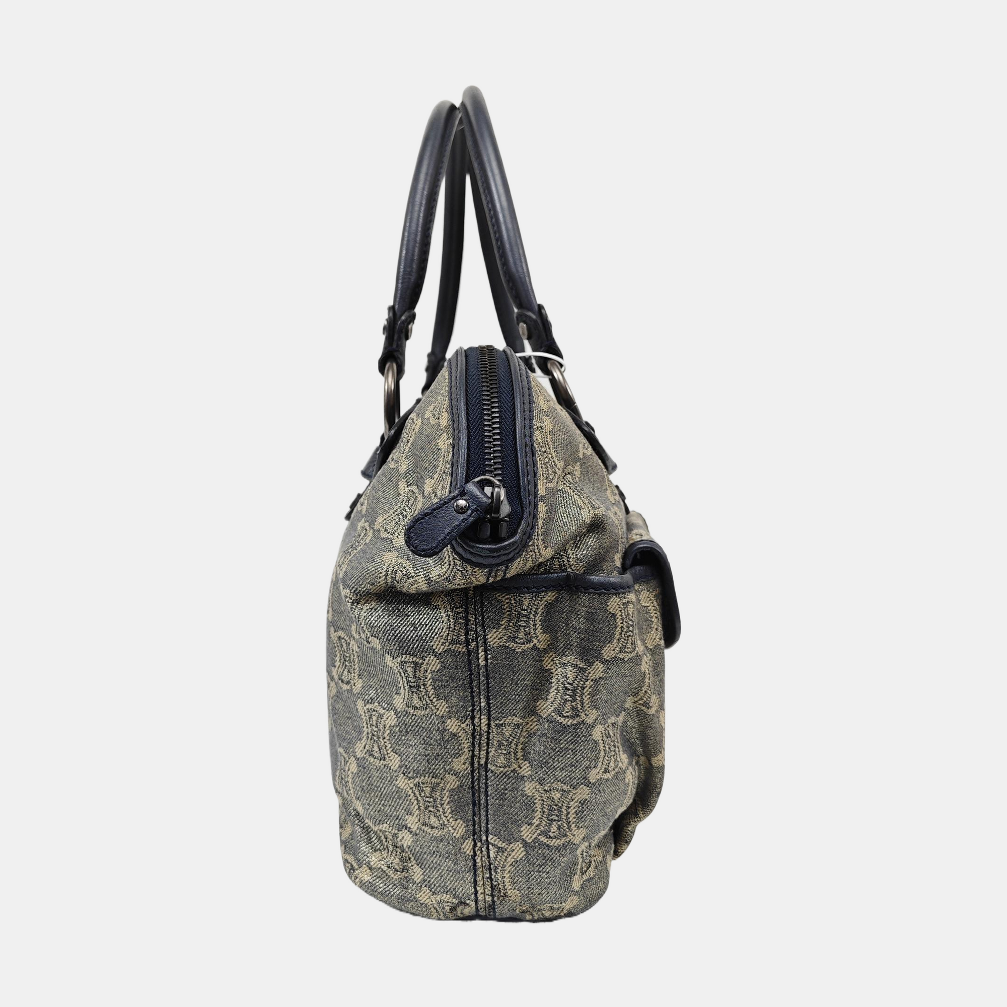 Canvas Top Handle Bag Blue