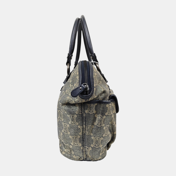 Canvas Top Handle Bag Blue