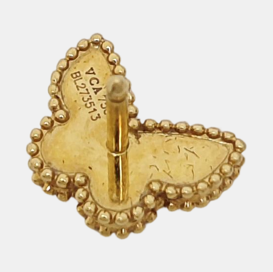 Sweet Alhambra 18k Gold White Stud Earrings
