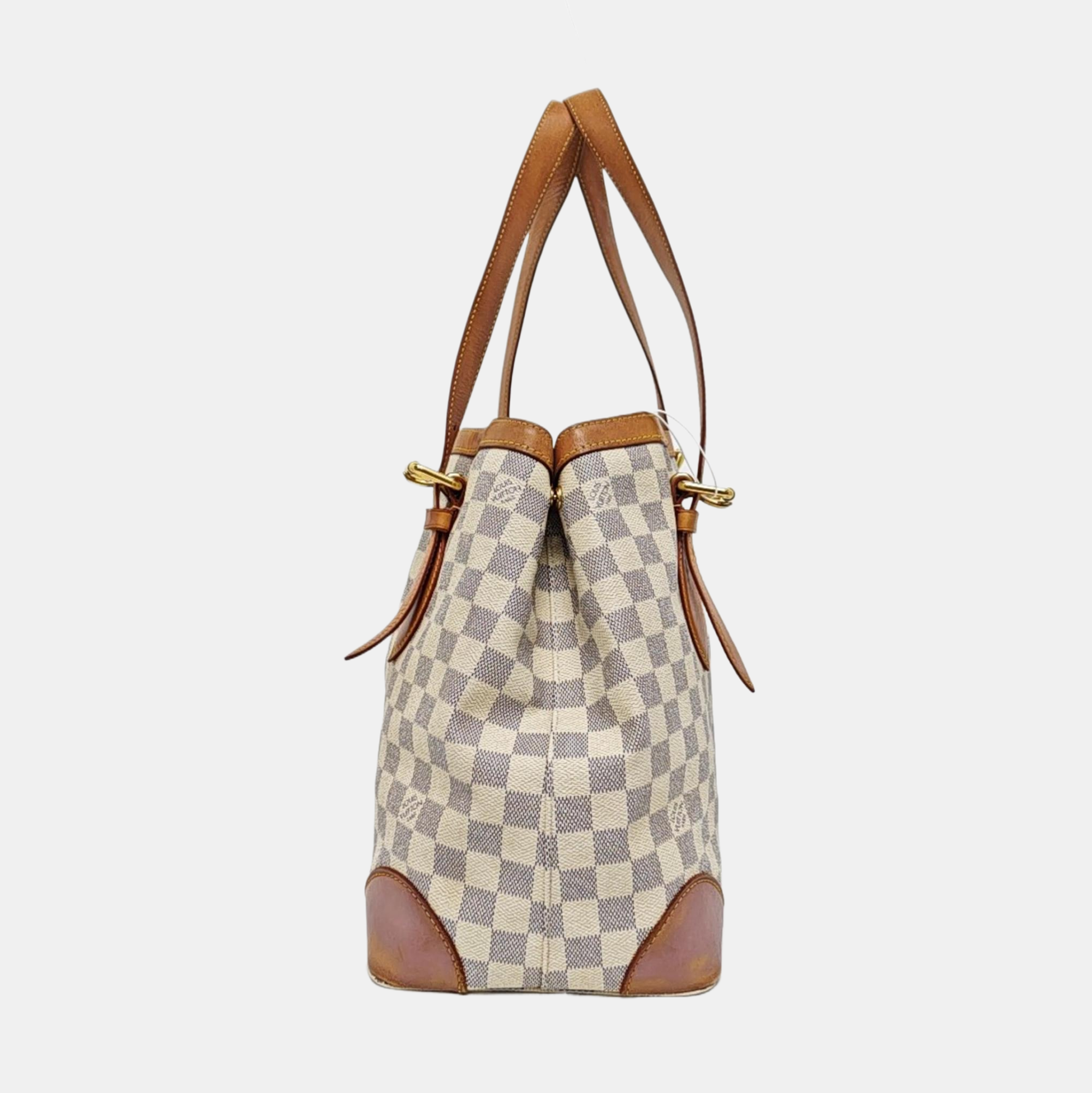 HAMPSTEAD MM Damier Azur Coated Canvas White