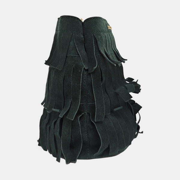 Suede Fringe Mini Suede Green