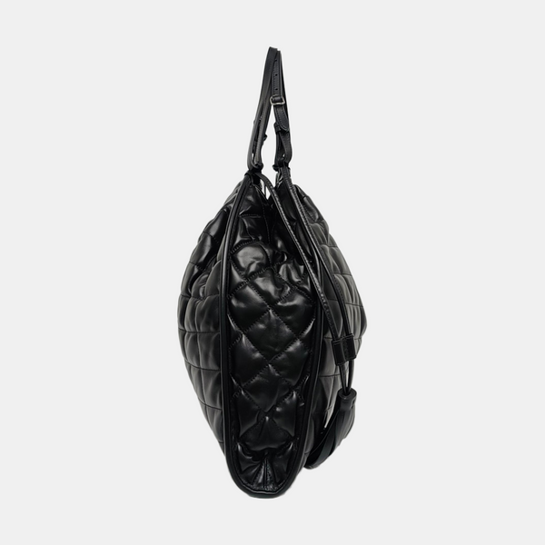 Deco Large Quilted Calfskin Black