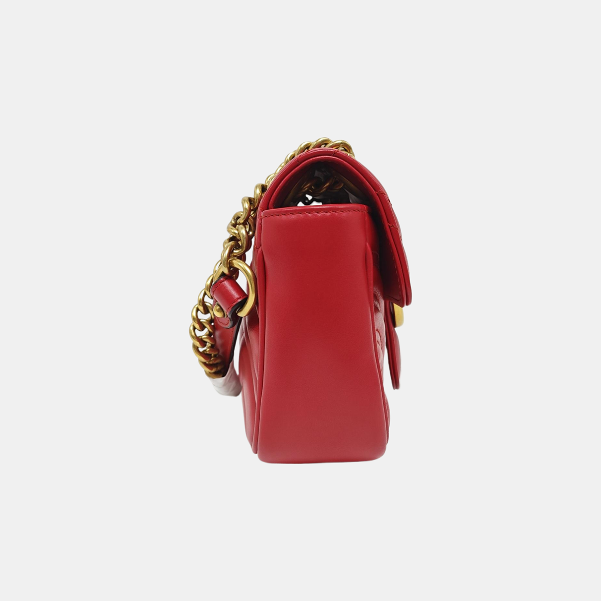 GG Marmont Small Quilted Calfskin Red