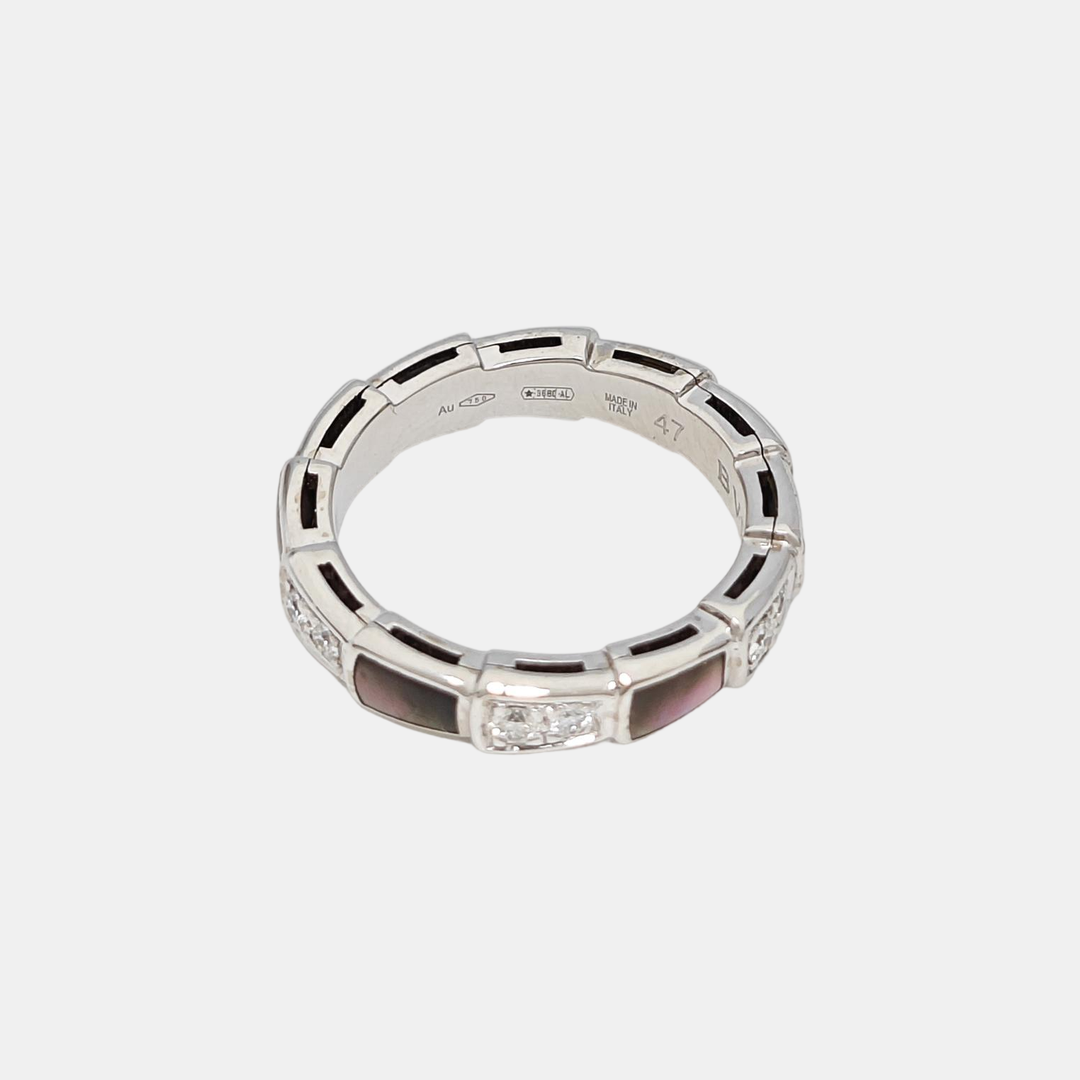SERPENTI 18k White Gold Silver Ring EU 47