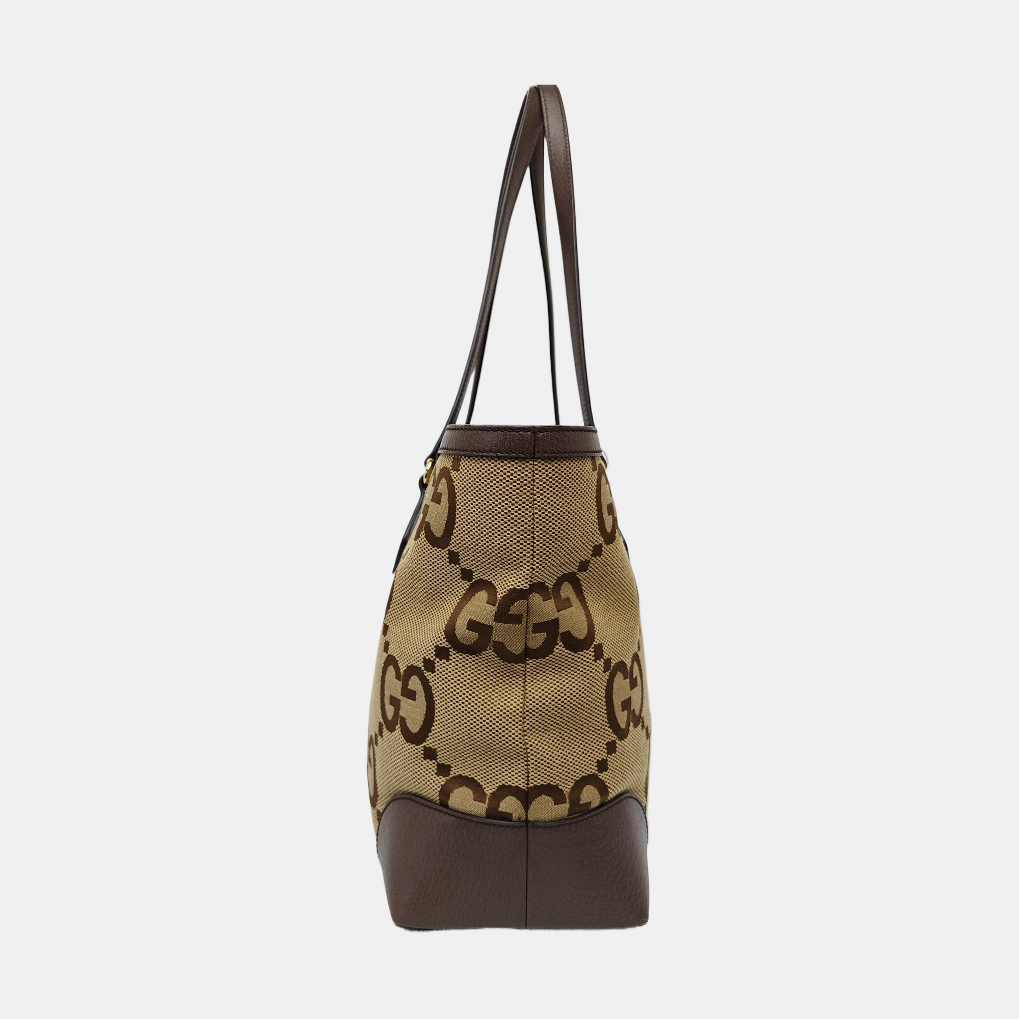 Monogram Canvas Tote Bag Medium Brown