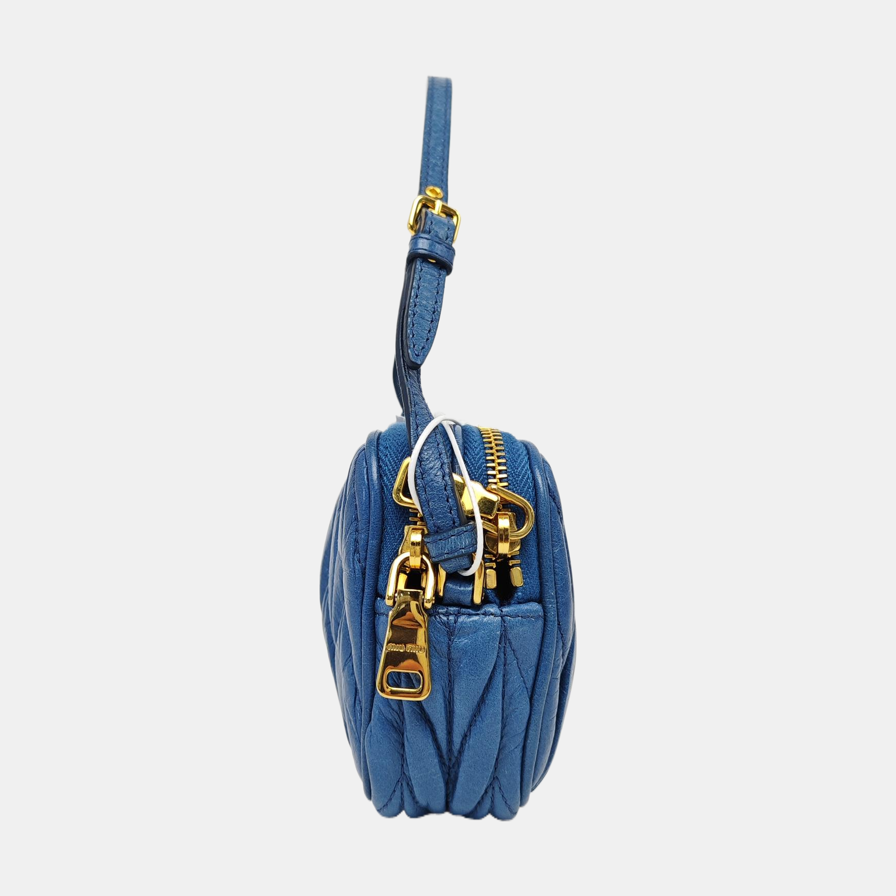 Quilted Lambskin Top Handle Bag Blue