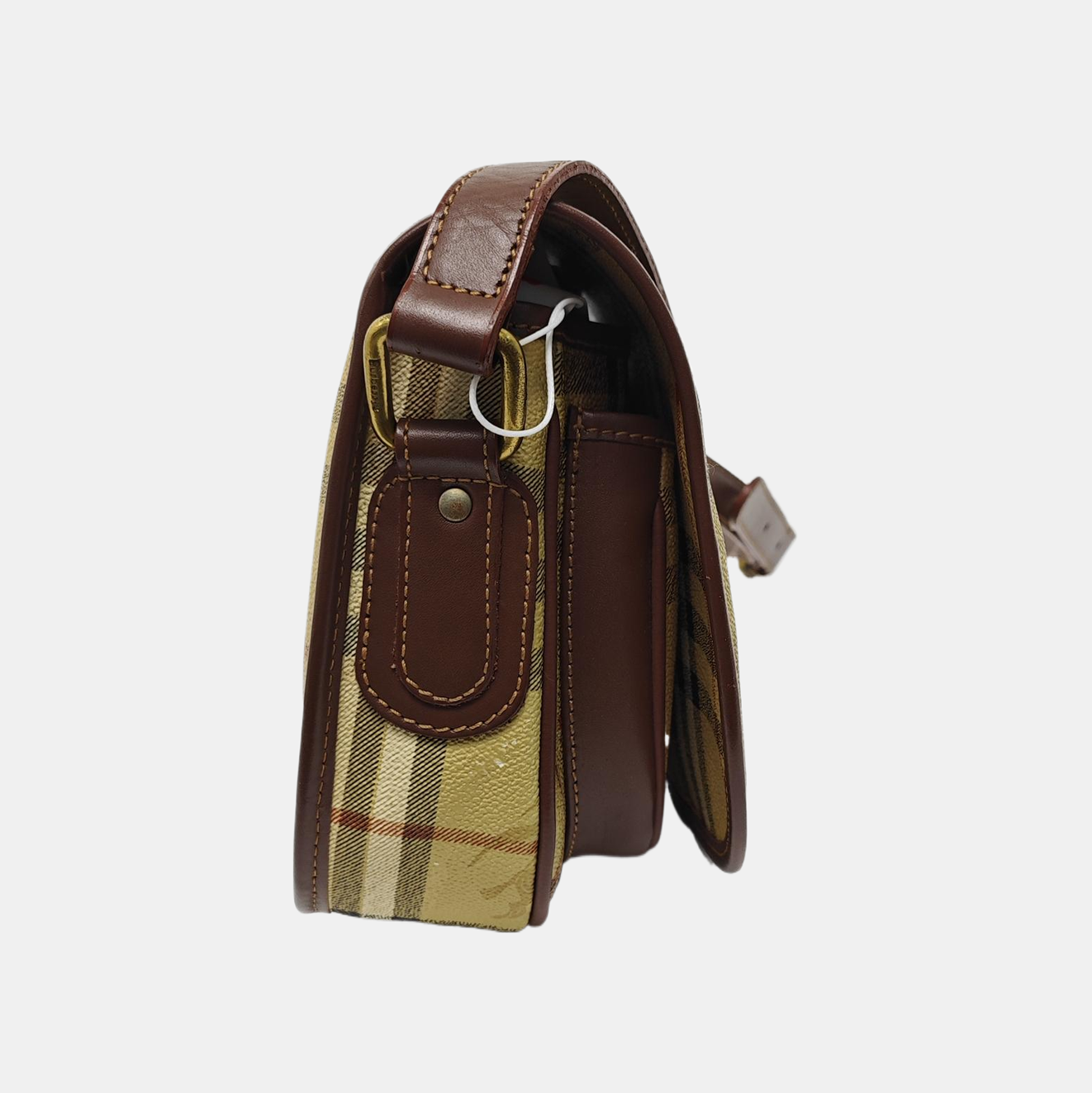 Coated Canvas Crossbody Bag Beige