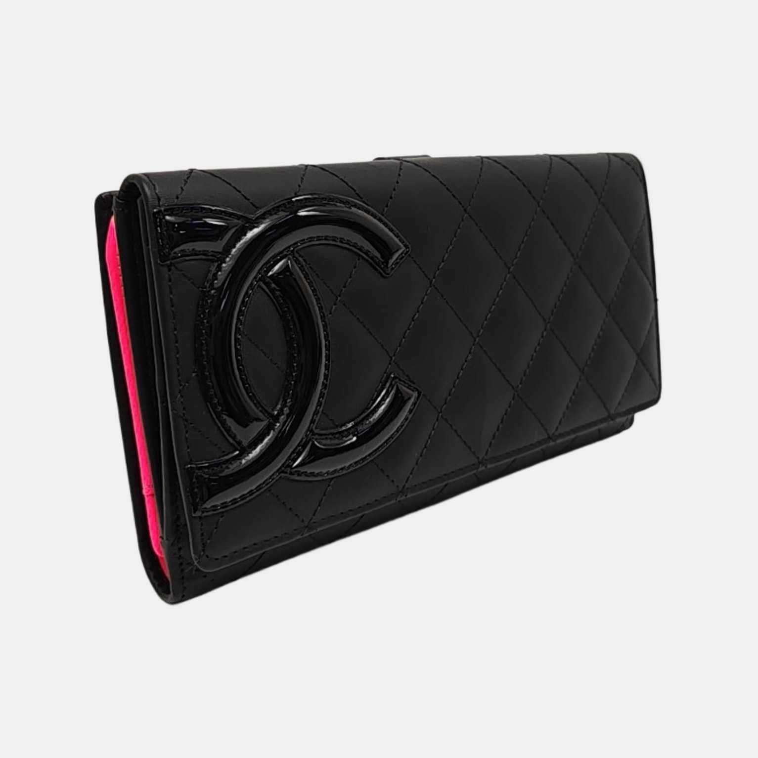 CAMBON Medium Quilted Calfskin Black Wallet