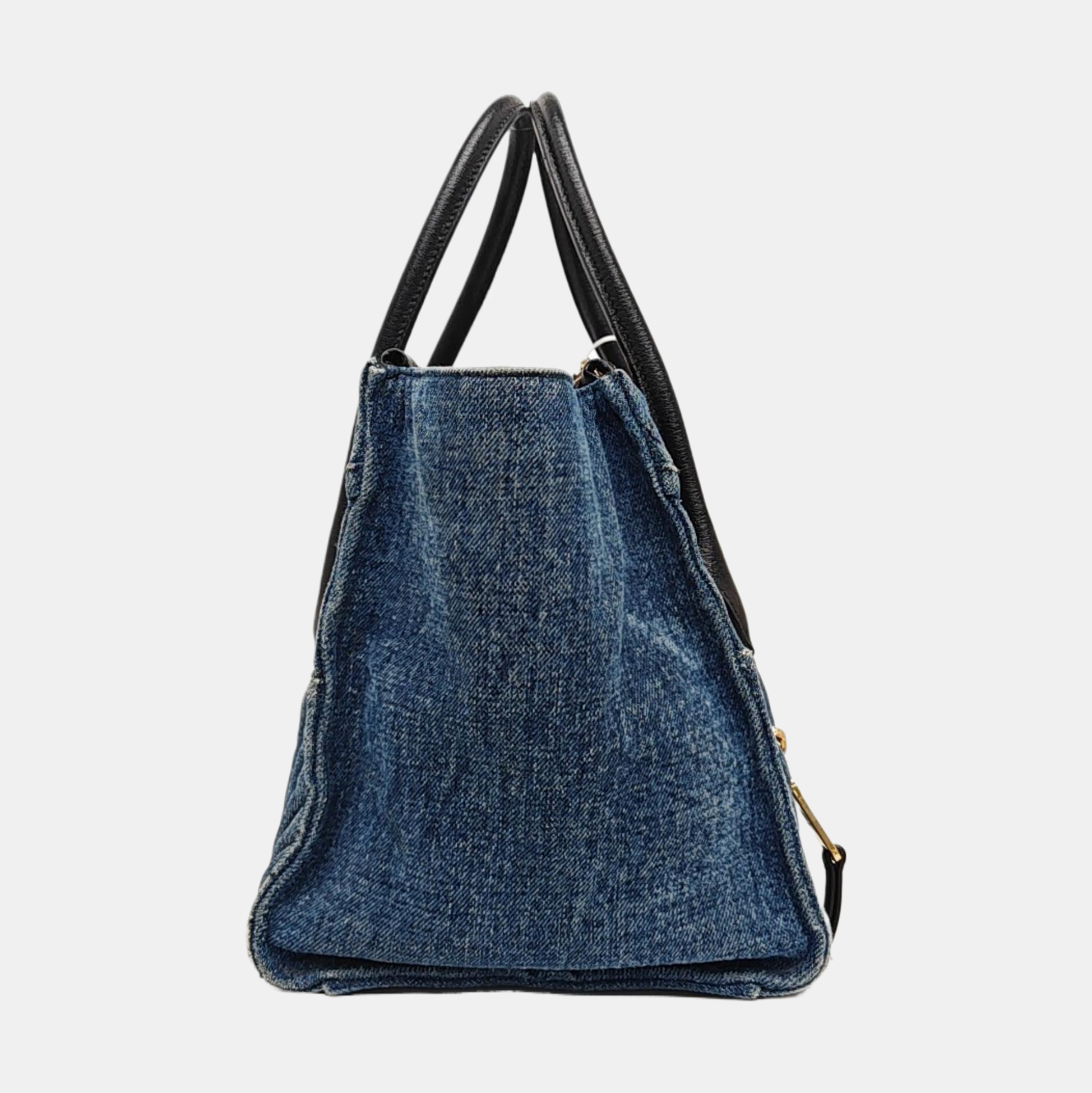 Quilted Denim Shoulder Bag Blue