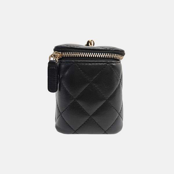 VANITY CASE Small Quilted Lambskin Black