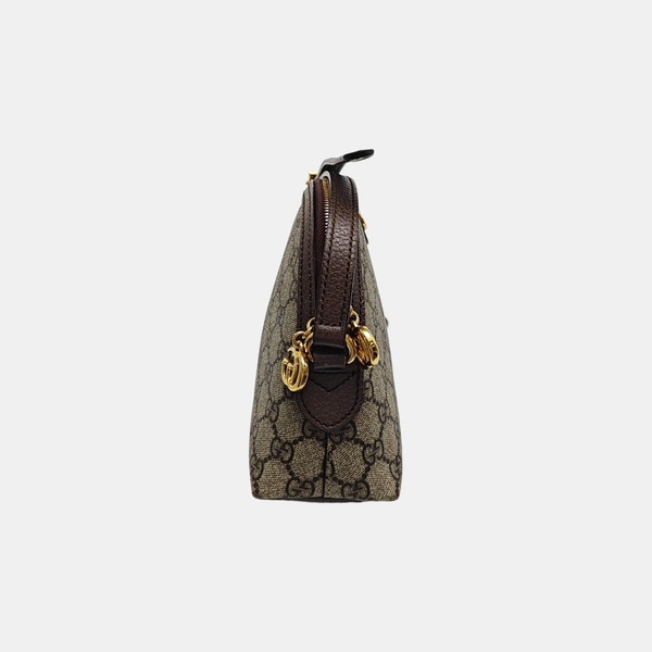 Ophidia Small Monogram Coated Canvas Beige