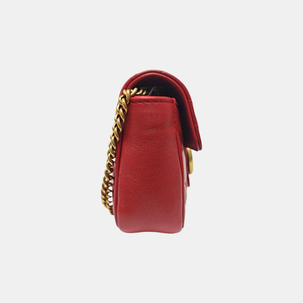 GG Marmont Mini Quilted Calfskin Red