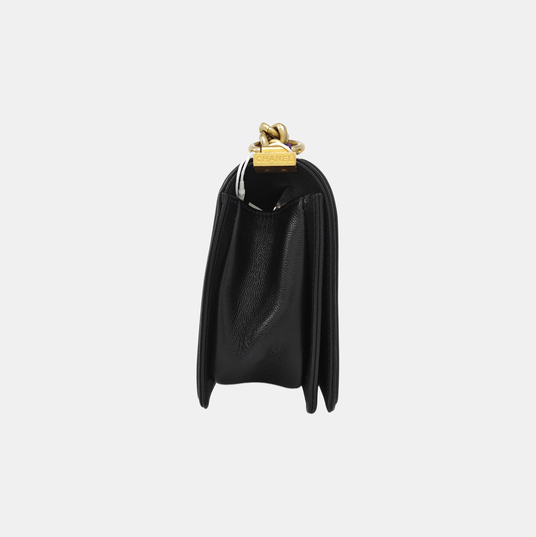 BOY CHANEL Medium Quilted Grained Calfskin Black