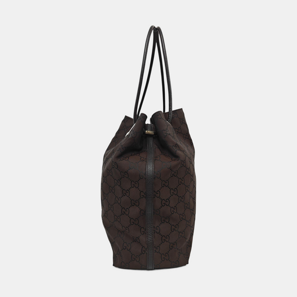 Monogram Canvas Tote Bag Brown