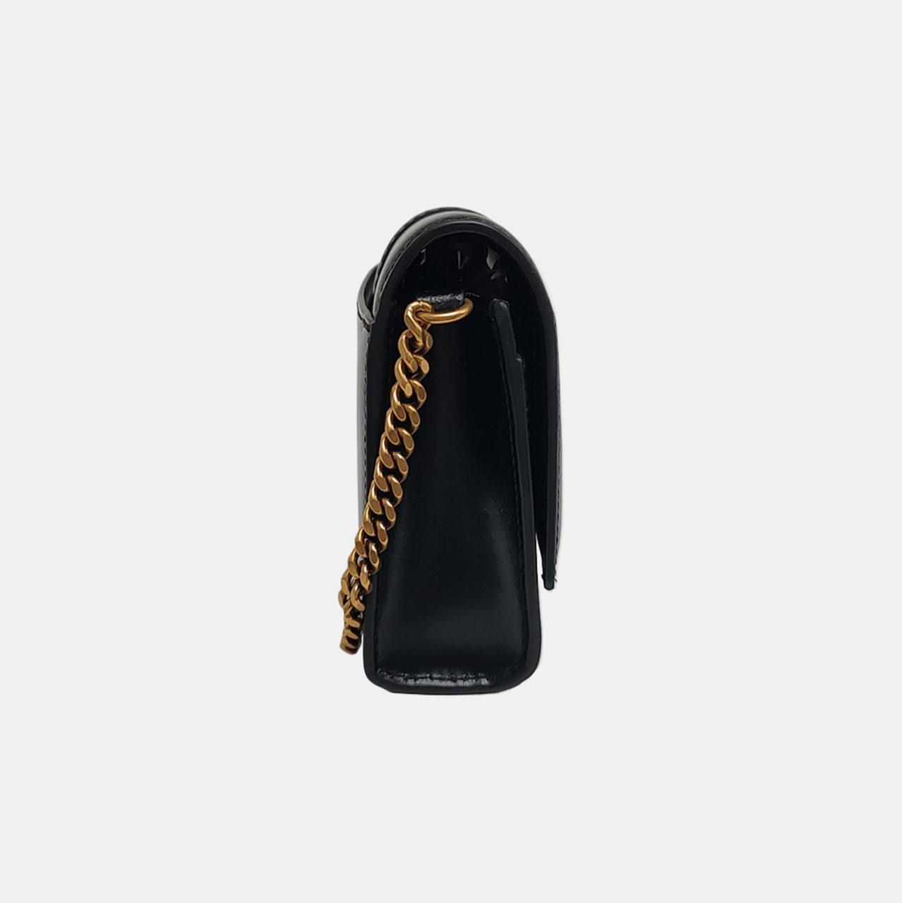 Hourglass Wallet On Chain Mini Calfskin Black