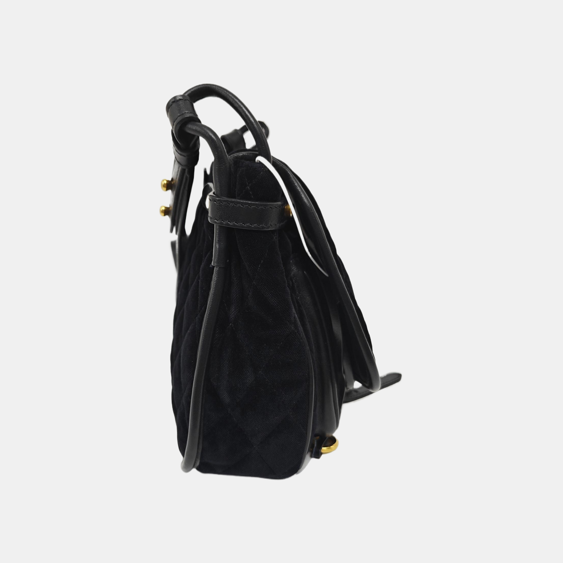 Belt Bag Quilted Velvet Black