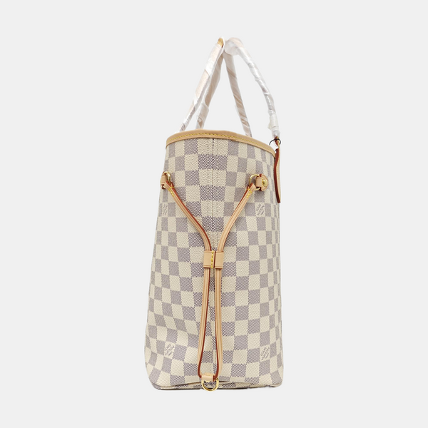 NEVERFULL MM Damier Azur Coated Canvas White