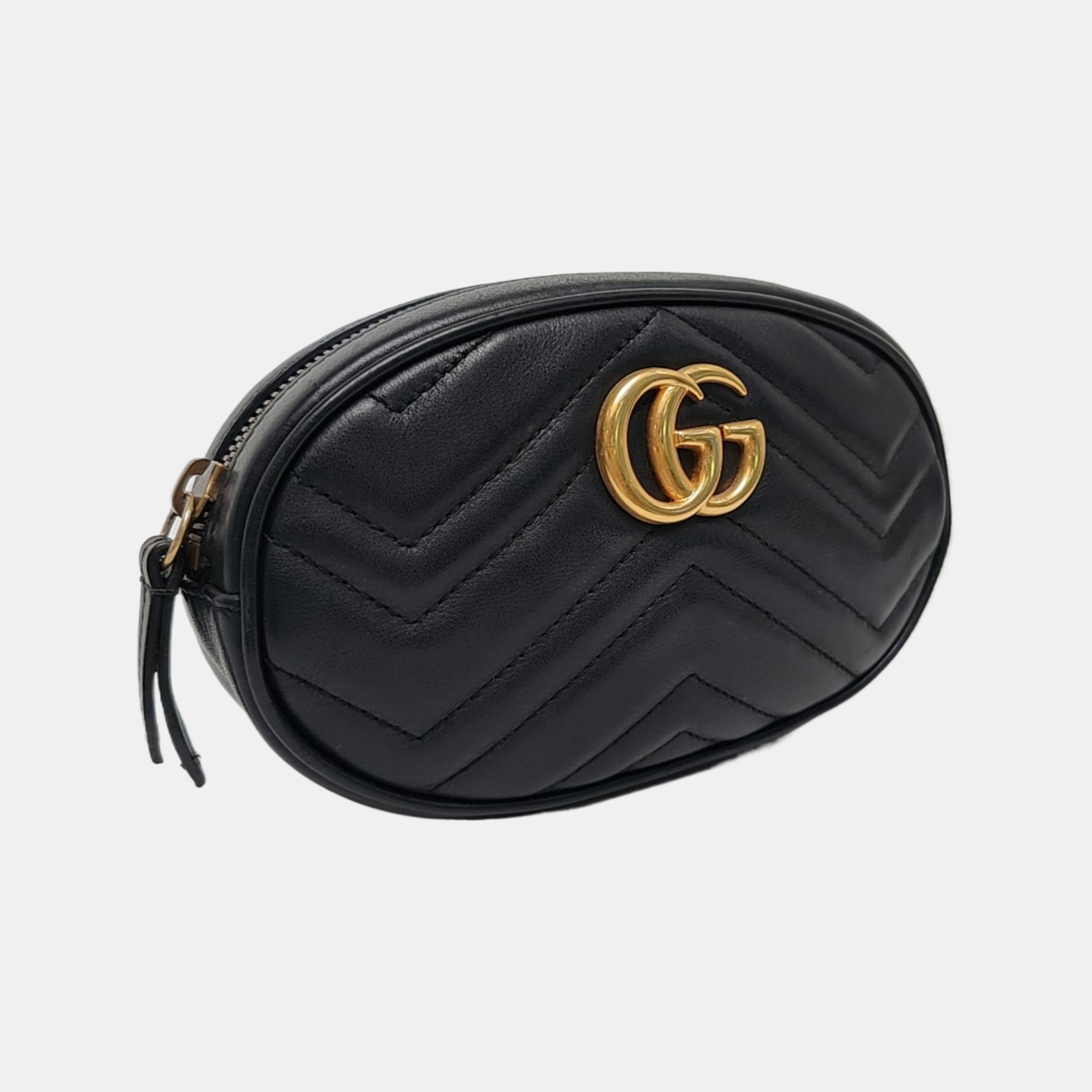 GG Marmont Piel de becerro matelassé negra