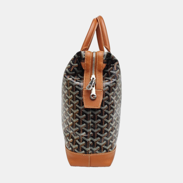 Coated Canvas Top Handle Bag Black