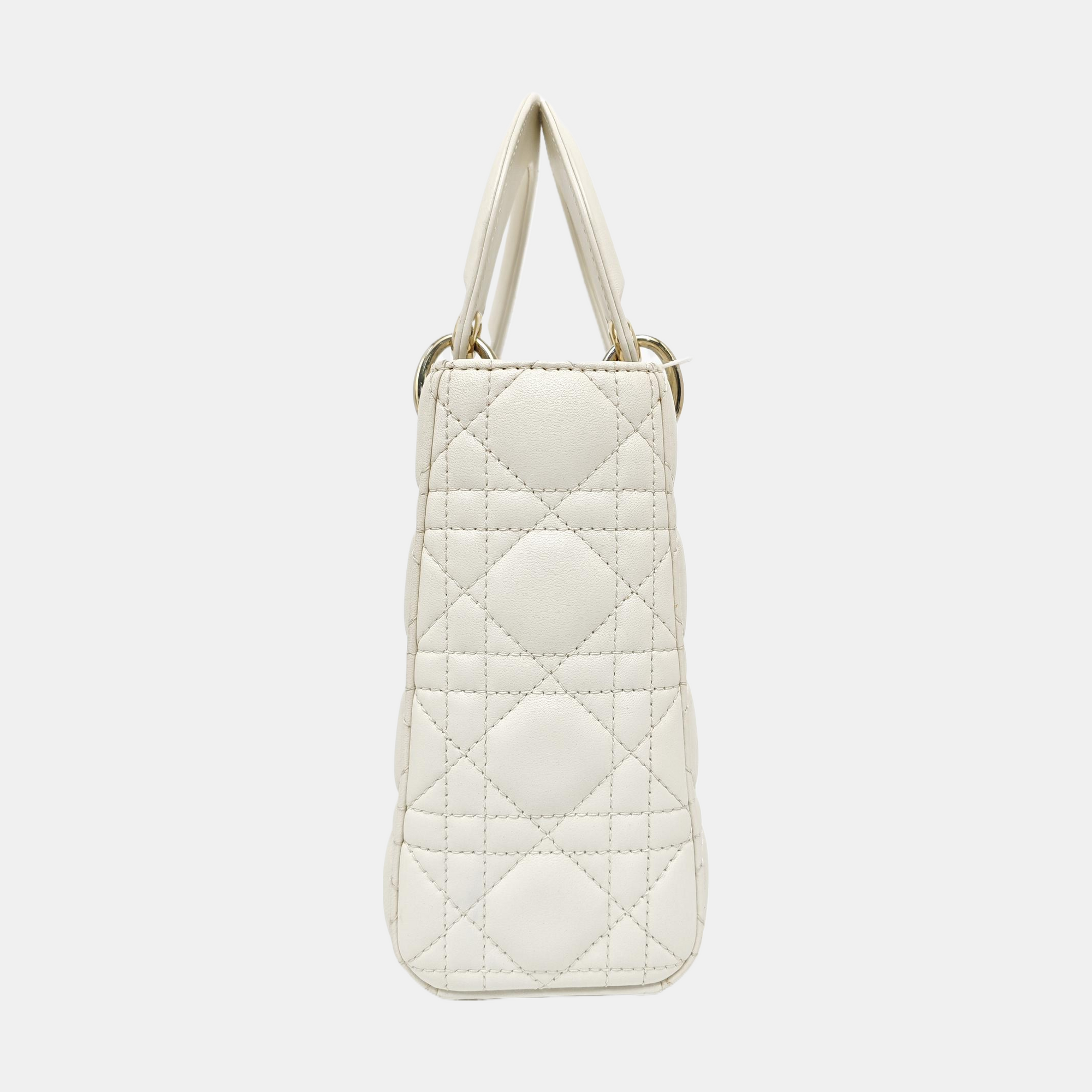 Lady Dior Small Cannage Lambskin White