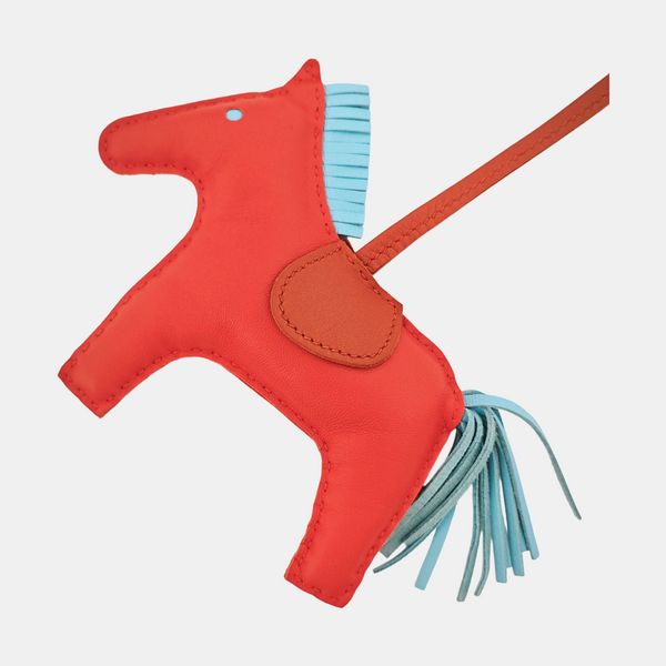 Leather Bag Charm Red