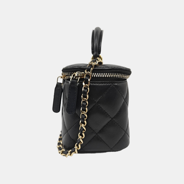 VANITY CASE Small Quilted Lambskin Black