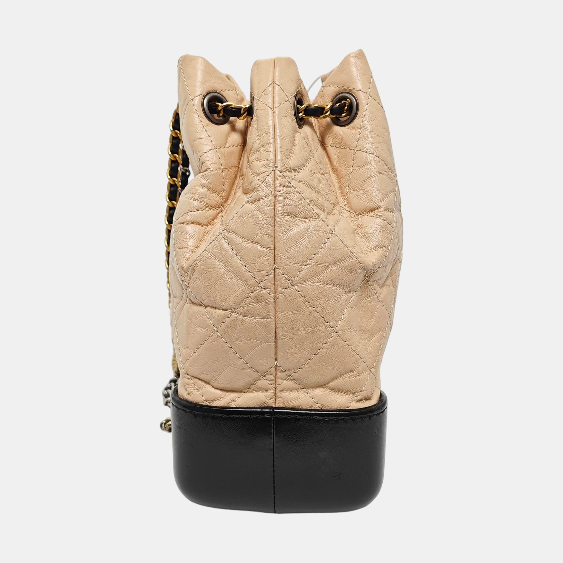 GABRIELLE Small Quilted Calfskin Beige