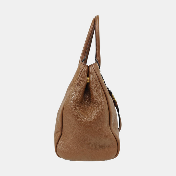 Calfskin Shoulder Bag Brown
