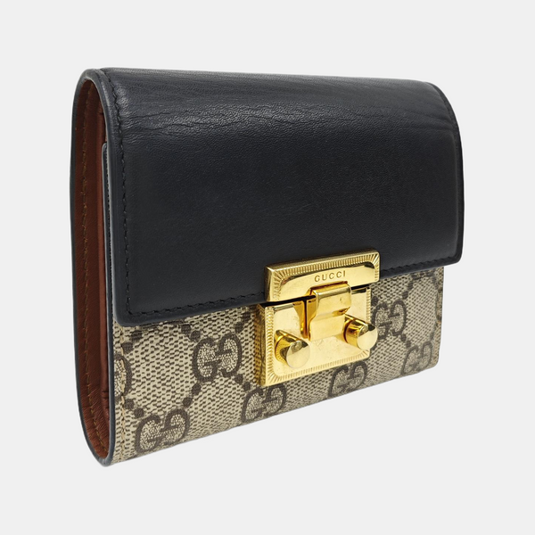 Padlock Monogram Leather Black Wallet