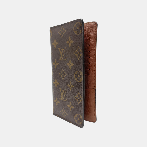 HINGE BRAZZA Monogram Coated Canvas Brown Wallet