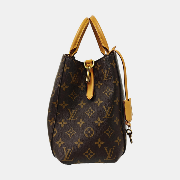 MONTAIGNE MM Monogram Coated Canvas Brown