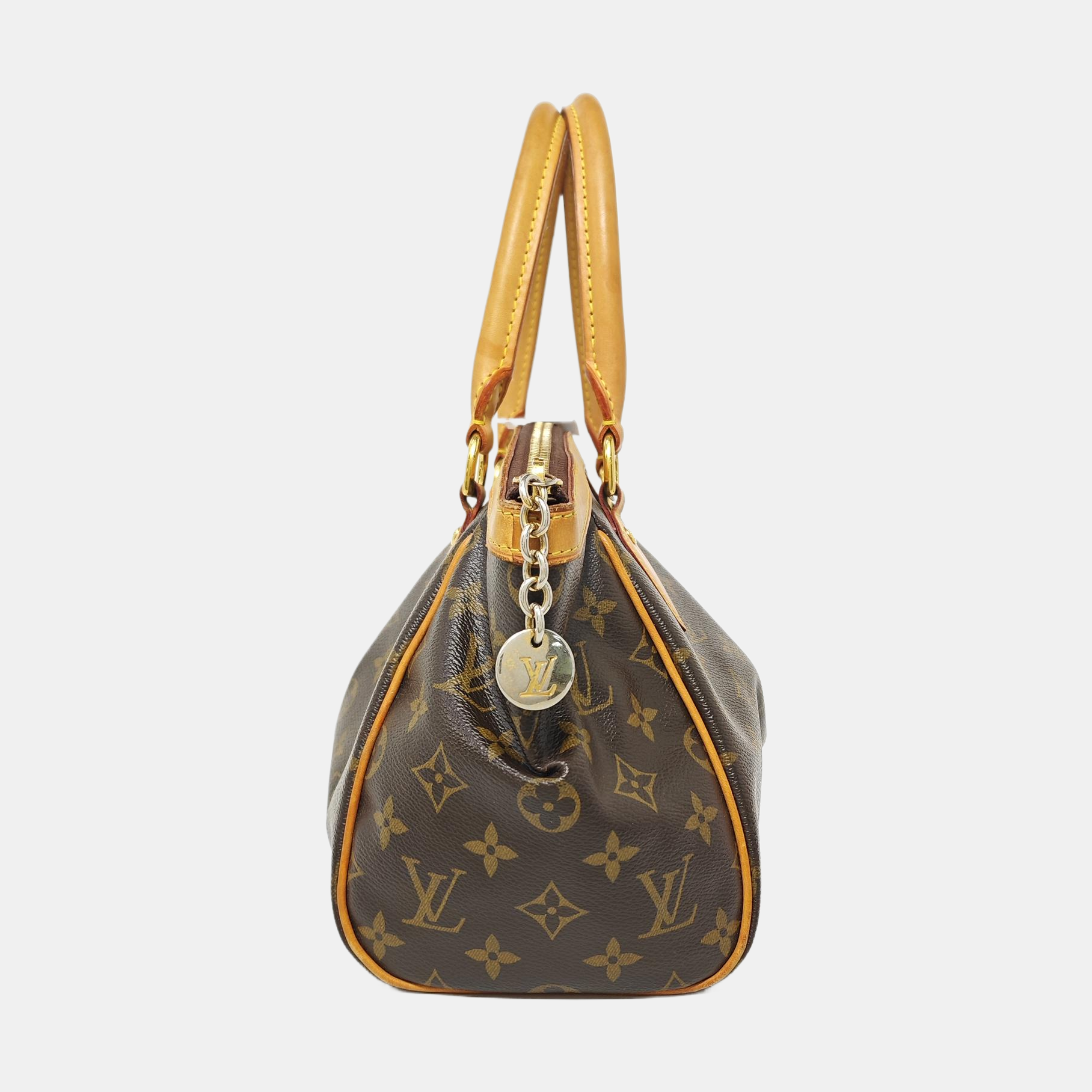 Monogram Coated Canvas Top Handle Bag Brown