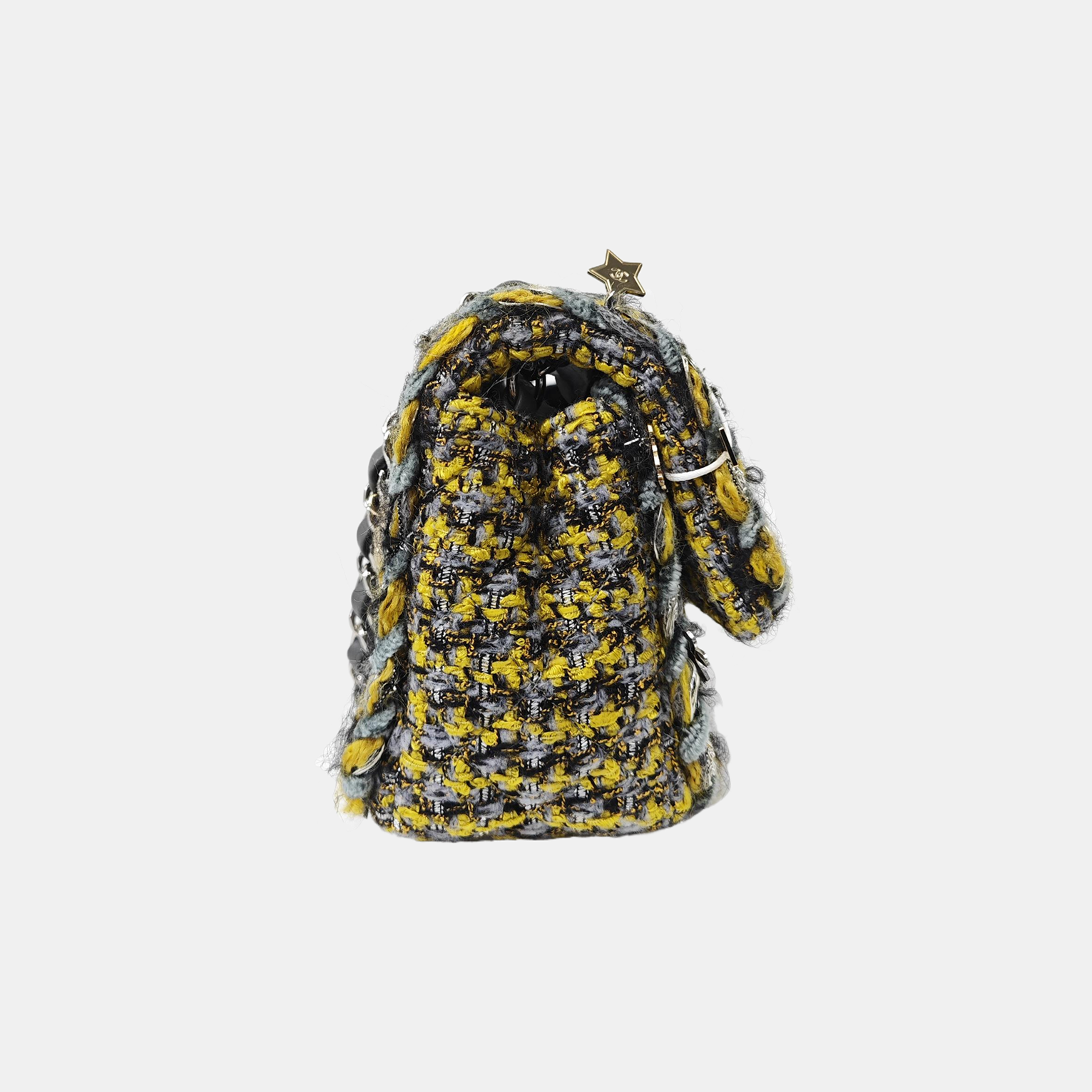 CLASSIC FLAP Medium Quilted Wool Yellow